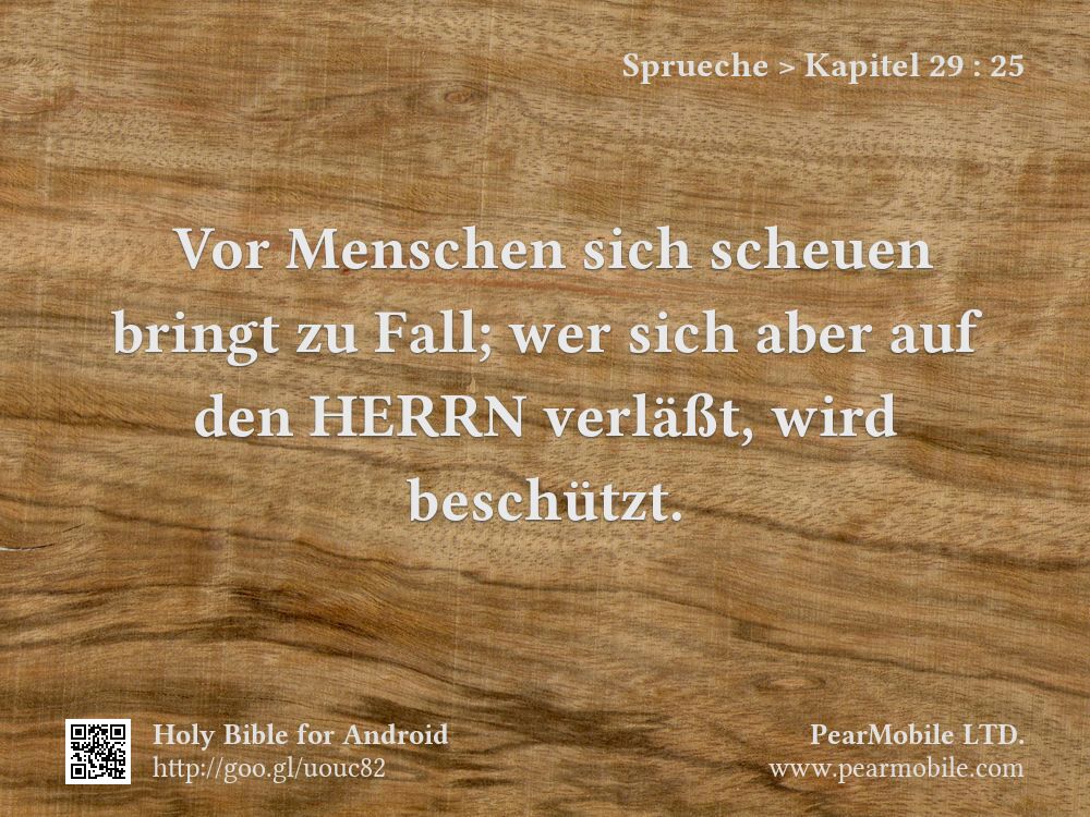 Sprueche, Kapitel 29:25